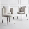 Modern Minimalist Design Restaurant Furniture Metal Stainless Steel Fabric Upholstered Rotatable Dining Chairs for Hotel Kitchen