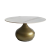 Living Room Traditional Vintage Furniture Design Ceramic Top Gold Metal Base Round Coffee Side Tables