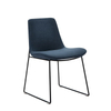 Italian Metal Fabric Dining Chair Hotel High Quality Cushioned Blue Dining Chair