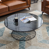 Nordic Light Luxury Marble Coffee Table Modern Simple Black Metal Creative Center Table Living Room Furniture Side Table