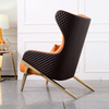 Modern Luxury Living Room Lounger Leather Stainless Steel Single Sofa Chair Leisure Chair Recliner High Back Accent Chairs