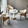Best Selling Italian Minimalist Fabric Dining Chair Modern Style Hotel Dining Room Hardware Foot Armchair