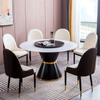 Luxury Stainless Steel Round Marble Dining Table Set Furniture Modern Dine Room Tables