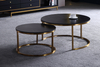 Coffee Table Marble Top Gold Stainless Steel Modern Round Table Living Room Furniture Coffee Table Set