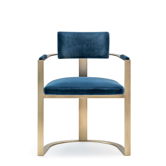 Luxury Dining Chair Golden Stainless Steel Restaurant Chair Hotel Cafe Leisure Area Velvet Chair
