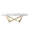Modern Rectangular Marble Top and Metal Leg Dining Table Set Dining Room Furniture Chinese Factory