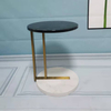 Modern Round Metal Stainless Steel Frame Marble Top Coffee Table Side Table for Living Room Bedroom