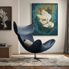 Modern Design Leather Armchair Swivel Art Chair Villa Living Room Apartment Rotating Leisure Lounge Chair