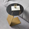 Minimal Design Living Room Sofa Furniture Side Tables Modern Stainless Steel Small Concrete Marble Top Round Coffee Table