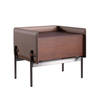 Modern Design Night Stand Bedroom Furniture Italian Home High Class Luxury Stainless Steel Saddle Leather Bedside Table