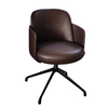 Modern Simple Aluminum Alloy Four-star Rotatable Dining Chair Design of Hotel Living Room Dining Room Leather Dining Chair