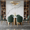 Luxury Design Dining Table Chairs Gold Stainless Steel Legs Velvet Fabric Restaurant Chairs Kitchen Chairs