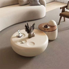 Modern Tea Table with Fiberglass Circular Design Family Living Room Hotel Apartment Cream Style Coffee Table