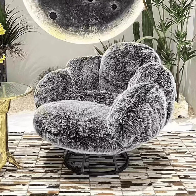 Modern Luxury Living Room Leisure Chairs Home Furniture Tufted Velvet Plush Fabric Puff Bear Paw Cute Sofa Single Lounge Chair