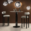 Chinese Manufacturer Bar Chair Stainless Steel Teddy Velvet Backrest Modern Design Minimalist High Chair Bistro Chair