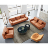 Modern and Comfortable Cushioned Single Seat Three Seat Sofa Business Reception Luxury Leather Office Furniture Sofa Set