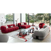 Modern Design I Shaped Sofas Velvet Fabric Couch White Teddy Lamb Wool Single Sofa 3 Seater Sets for Home Living Room
