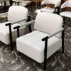 Nordic Solid Wood Armchair Modern Living Room Furniture Hotel Apartment Bedroom Fabric Leisure Chair