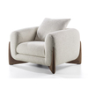 Modern Design Home Furniture Hotel Villa Living Room Solid Wood Base Cashmere Fabric Single Sofa Velvet Three Seat Sofa Set