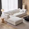 Minimalist Linen Fabric Straight Two Three Seater Velvet Sectional Sofa Set Combination Living Room Down Filled Couch Cloud Sofa
