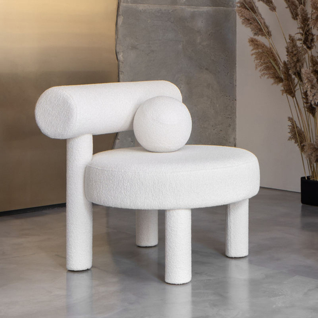 Modern Circular Design Armchair Hotel Lobby Salon Negotiation Leisure Chair Velvet Sherpa Living Room Chair
