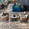 Newly Designed Patent Sofa 3 Seat Modern Home Hotel Lobby Office Apartment Furniture Metal Leg Comfortable Velvet Fabric Sofa