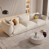 Modern Design Home Furniture Bread Shape White Boucle 3 Seat Sofa Set Sectional Couch Velvet Fabric Living Room Sofa