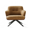 Modern Living Room Metal Leg Leisure Armchair Chair Hotel Cafe Restaurant Fabric Swivel Lounge Chair for Home