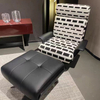 Italian Minimalist Hotel Villa Living Room Modern Lounge Stainless Steel Fabric Swivel Leisure Chair Single Sofa Accent Chair