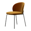 Factory Wholesale Modern Metal Legs Restaurant Chair Velvet Fabric Cafe Italy Luxury Designer Creative Dining Chair