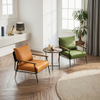 Nordic Single Sofa Chair Light Luxury Italian Design Leather Leisure Armchair for Hotel Apartment Bedroom Villa Home Office