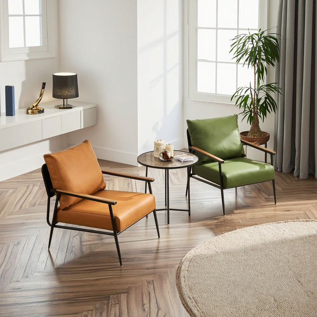 Sof&aacute; n&oacute;rdico individual, sill&oacute;n ligero de cuero de dise&ntilde;o italiano de lujo para ocio, para Hotel, apartamento, dormitorio, Villa, oficina en casa