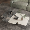 Modern Luxury Living Room Coffee Table Minimalist Slate Rectangular Design Home Furniture Stainless Steel Marble Coffee Table