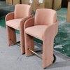 Modern Stainless Steel Base Dining Chair Velvet Soft Cushion Home Restaurant bar Chair New Design Leisure bar Stool