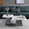 Modern Rectangle Tea Table Side Table Stainless Steel Designer Home Furniture Living Room Hotel Apartment Marble Coffee Table