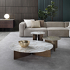 Italian Light Luxury Stainless Steel Tea Table Marble Top Side Table Combination Simple Modern Villa Living Room Coffee Table