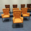 Modern Luxury Stainless Steel Dining Chairs Wedding Banquet Velvet Fabric Arm Chair