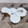 Luxury Gold Stainless Steel Marble Coffee Table Villa Furniture Living Room Hotel Bar Irregular Creative Tea Table