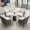 Nordic Design Metal Frame Lounge Chair Hotel Bedroom Home Furniture Modern Luxury Leather Leisure Armchair for Living Room