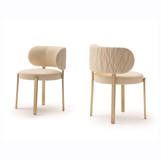 Modern Luxury New Popular Stainless Steel Chair Dining Room Furniture Leather Dining Chairs for Cafes and Restaurants