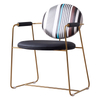 Modern Luxury Stainless Steel Leather Dressing Chair Hotel Cafe Restaurant Dining Chair