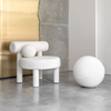 Modern Simple Creative Style Velvet White Armchair Apartment Hotel Living Room Unique Design Lounge Leisure Chair