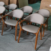 Wabi Sabi Style Nordic Japanese Living Room Chair Solid Wood Leather Dining Chair Hotel Restaurant Chair