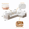 Modern Style Comfortable Sofa Set Living Room Furniture U-shaped Modular Down Filling Velvet Fabric Sectional Sofa Couch