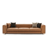 Modern Luxurious Three Person Sofa Striped Leather Cloth Home Office Furniture Villa Living Room Hotel Lobby Sofa Set