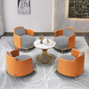 Round Marble Slab Table Top Gold Stainless Steel Base Conference Table Cafe Restaurant Used Marble Top Dining Table
