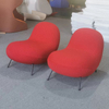 Modern Minimalist Leisure Single Sofa Chair Luxury Living Room Combination Lazy Bubble Metal Legs Sofa Red Peas Sofa