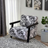 Nordic Wabi Sabi Style Armchair Living Room Solid Wood Fabric Single Sofa Hotel Apartment Leisure Lounge Chair