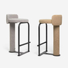 Modern Luxury Home Bar Chair with Stainless Steel Frame and Chenille Fabric No Swivel High Bar Stool for Hotels Cafes Shops