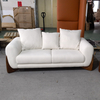 Nordic Modern Design Living Room Sectional Sofa Couch Hotel Solid Wood Velvet Fabric Three Seater Sofa Set